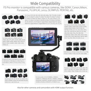 FEELWORLD F5 V2 Pro 5.5 Palca na DSLR Fotoaparát Oblasti Monitor Dotyková Obrazovka 3D LUT FHD1920 1080 4K HDMI Video Zameranie Pomoc pre Gimbal