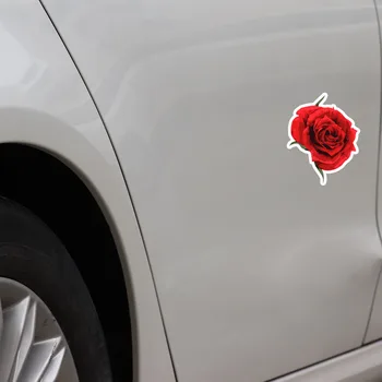 Aliauto Osobné Auto Samolepky Pekné Červené Ruže Kvety Decor Vinyl Kotúča, pre Volkswagen Renault, Opel Seat Vw ,12 cm*9 cm