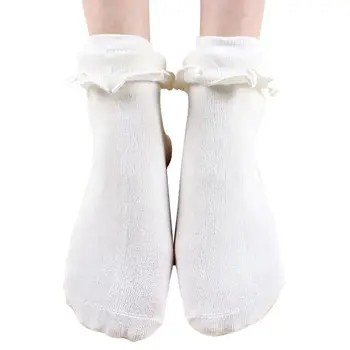 5pair Japonský Kawaii Biela Lolita Ponožky S Čipkou Roztomilé Ponožky Roztomilý Dámy Ženy Princezná Čipky Prehrabať Retro Naberaný Ponožky Dievča Sox