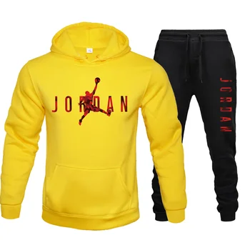 2020 zimné značky Jordan23 športové pánske oblek dlhým rukávom pulóver + jogging nohavice fitness beží oblečenie, športové oblečenie, muži