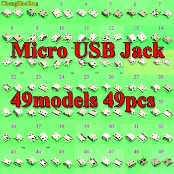 49models Mini Micro USB konektor jack Nabíjací port zásuvka napájania v8, konektor Pre Samsung, Lenovo a Sony HUAWEI mobilný telefón, tablet