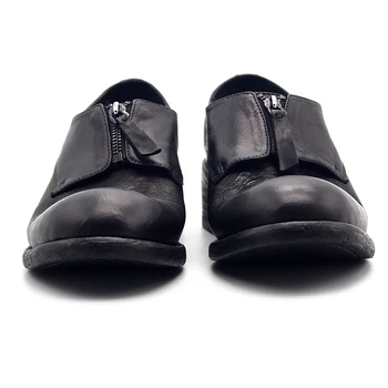 Vintage Štýl, Čierna Formálne Podnikania Úplné Zrna Kožené Topánky Ručne vyrábané Originálne kožené Pánske Oxfords