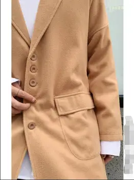 Vlnené zákopy srsti pánske dlhé, podkolienok kabát bežné teplé všestranný kórejský bunda farbou