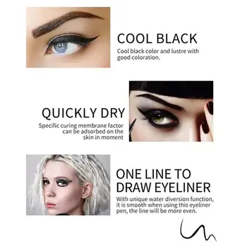 Profesionálne Tekuté Očné Ceruzky, Dlho-trvajúce Waterproof Black Eye Liner Rýchlo Suché, Ľahké make-up Beauty make-up Oči