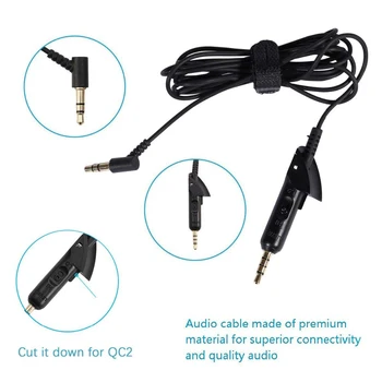 Náhradné Stereo Audio Kábel Rozšírenie Hudby Drôt, Kábel Pre Bose QC15 QC2 QuietComfort Kľudnej Pohodlie QC 15 2 Slúchadlá