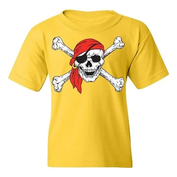 Skull & skríženými hnátmi Mládeže T-Shirt Pirátske Vlajky, Tričká Harajuku Zvláštnejšie Veci