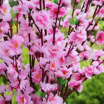 120 CM Domov Umelé Spring Cherry Plum Peach Blossom Pobočky Hodváb Kvet, Strom Party Dekor 4A