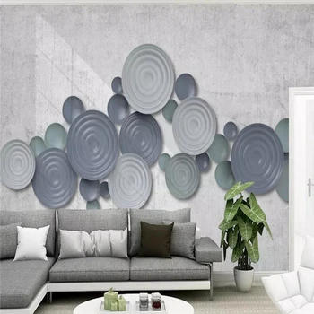 Dekoratívne tapety 3D Nordic jednoduché kruhové steny pozadí na stenu