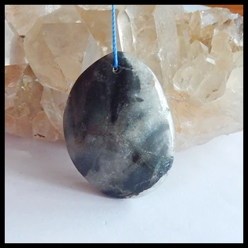 Drusy Fluorite Prívesok Perličiek,prírodný kameň prívesok Fluorite náhrdelník perličiek,37x27x15mm,17.7 g