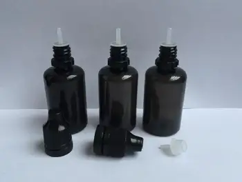 100pcsBlack Prázdne PET Fľaše 10 ml 30 ml Plastové Fľaše s Kvapkadlom Dlhé a Tenké Tipy Tamper Dôkaz Caps E Kvapalina Ihly Fľašu