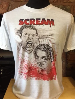 1pcs Kričať Dvaja Muži T-Shirt! Matthew Lillard a Skeet Ulrich, ako sa Billy a Stu. 90 Horor. Ženy Tees Kričať T-Shirt!