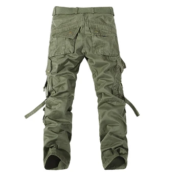 Taktické nohavice mužov Multi-vrecko umyté trakmi mužov voľné bavlnené nohavice muž cargo nohavice pre mužov nohavice,veľkosť 28-42