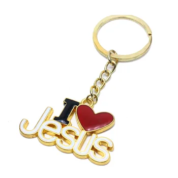 Náboženstvo Ježiša, Kríž Odkvapkávanie Oleja Tlačidlo Milujem Ježiša Krúžok Na Kľúče Key Auto Keychains, Kabeliek, Darčekových Príslušenstvo