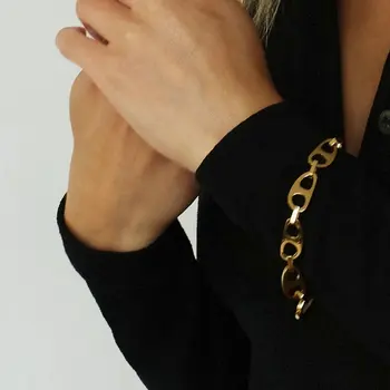 20 MM 30 MM Mariner Kotvových Reťazí Náramky Pre Ženy, Zlatá Farba Geometrické Kartu Náramky Ženské Šperky Príslušenstvo
