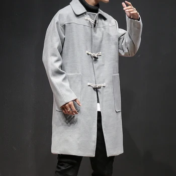 Pánske Zimné Slim Fit Teplé Kabáty Muži Móda bežné Vetrolam Mens vlna Kabát kvalitné hrubé zákopy Srsti Muž Bunda