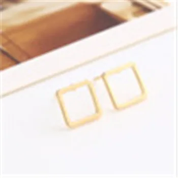 Nový Jednoduchý Trendy Čierna/Zlatá Farba Námestie Stud Náušnice pre Ženy Ear Piercing Módne Šperky darčeky Darčeky
