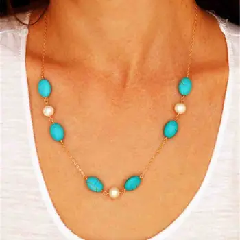 Nové módne svetlé perličiek imitácia perlový náhrdelník kúzlo náhrdelník aj prívesok darček z Indie šperky collares 2016