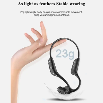 Bluetooth 5.0 Kostné Vedenie Headset Smart Stlačte Slúchadlá s Mikrofónom IP55 Vodotesné Slúchadlá