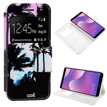 Cool®-Huawei Y7 Flip Cover prípade (2018) / Česť 7C výkresy Beach-stojan okno Kryt knihy