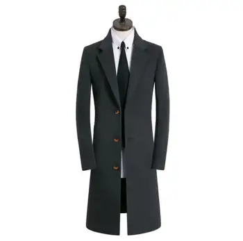 Jeseň wintercasual vlnené kabát mužov výkopu coats dlhé rukávy mens kabát cashmere kabát casaco masculino inverno erkek anglicko
