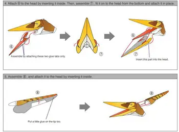 Zuby-free Pterosaur Geometrie Ručné DIY Papier-cut Kreatívne detské Vzdelávacie Hračky trojrozmerný Model