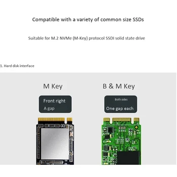 USB3.1 Typ C pre PCI-E SSD M. 2 NVME Mobilný Adaptér