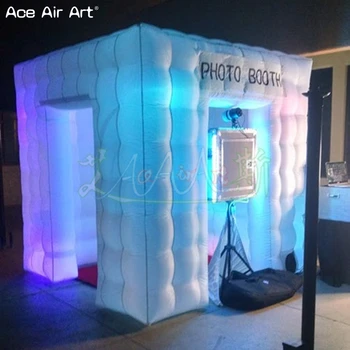 2.4 m LED photo booth nafukovacie foto pozadie,svadobné party skrinka s free logo tlače a nálepky dvere závesy Na predaj
