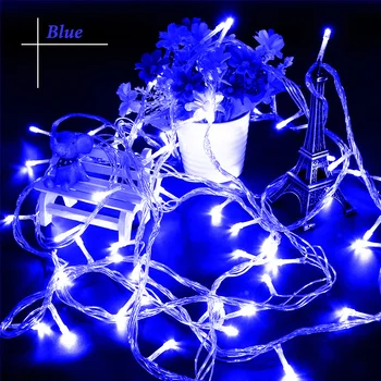 1 kus 50 LED 10 M led Reťazec Svetlo vnútorné vonkajšie vianočné dekorácie pre Dovolenku Strany Svadobné led vianočné osvetlenie US/EU/AU/UK