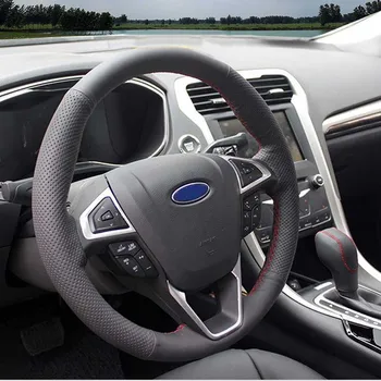 Ručne šitý Skutočná Dĺžka kryt na volante automobilu kryty na Ford Fusion Mondeo Roky 2013-2017 ,Edge-2017