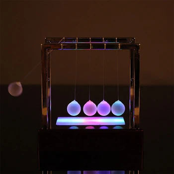 LED Newton Kyvadlo Gule Kolísky Ocele Balance Ball Fyziky Vedy Kyvadlo Stôl Hračku, Ozdoby Pre Office Dekorácie, Hračky