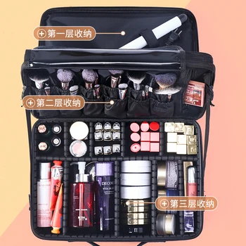 Nový Veľkokapacitný Kozmetická Taška Professinal Ženy Cestovanie Make-Up Prípade