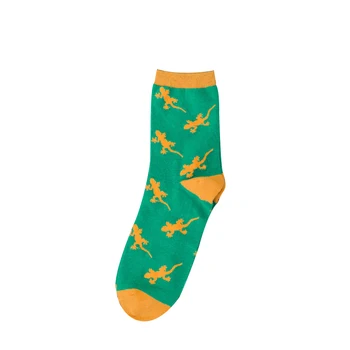 Bavlna cartoon zvierat Žakárové novinka mužov ponožky lizard gecko vzor pohodlné, čisté ponožky značky Výšivky mužov dlhé ponožky