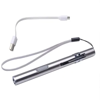 Prenosné USB Nabíjateľné Baterky Baterky Vrecku Svetlo Vodotesné Svietidlo Výkonným Led Pre Lov Mini Pochodeň Keychain Lampa 14