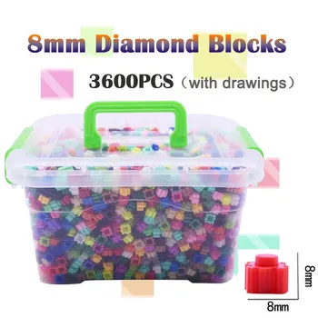 Yantjouet 3600PCS Mini Blok Tehla Deti, Hračka pre Deti, 29colors Údaje Diamond Stavebné Bloky 8*8 mm Vzdelávacie Tehly