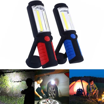 2 ks Prenosné Nabíjacie LED Svietidlo 3W Baterka s Magnetom pre Outdoor Camping ALS88