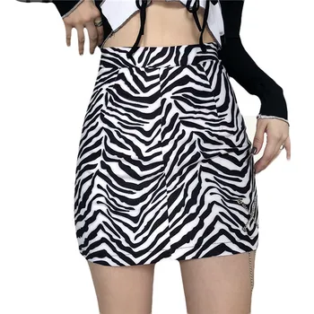 Vintage Anime Leopard Zebrovité Sukne Sexy Vysoký Pás Krátke Micro Mini Sukne Dámske Strany Clubwear Sukne