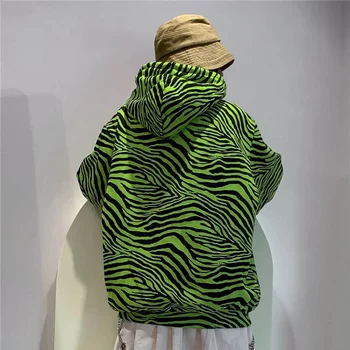Hoodies ženy kabát mikina zebra prekladané s kapucňou sveter žena kórejský štýl, trendy voľné študent dlhým rukávom tenký iny bunda