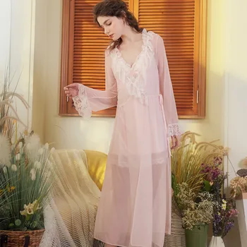 Wasteheart Zelená Ružová Ženy, oblečenie pre voľný čas Sleepwear Odev Dlho Sexy Šaty Bavlna Tkané Ženský Župan XL Perspektívy