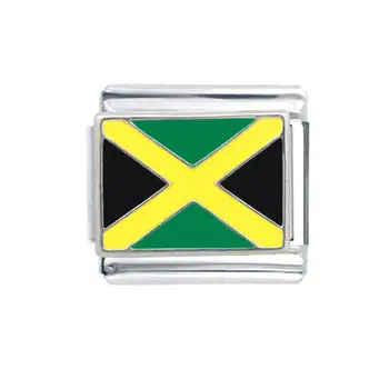 Veľkoobchod Composable kúzlo šperky Klasická 9mm národnej Jamajka vlajkou krajiny, taliansky šarm, odkaz náramok fit Zoppini značky
