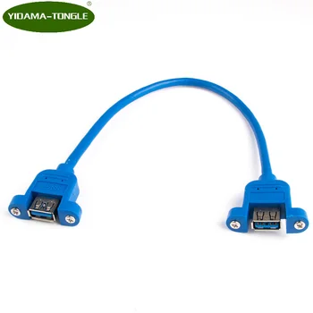 USB 3.0 Žien a Žien Panel Prípojný Kábel USB 3.0 Rozšírenie Dátového Kábla Zamknúť Panel s M3 matice Skrutky