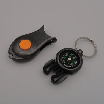2 V 1 LED Osvetlenie Kompas Keychain Prenosné Outdoor Camping Cestovné Nástroj Prežitia Núdzové