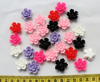 250 ks Cherry Blossom Sakura Kvet Živice Cabochons 20 mm rôzne farby