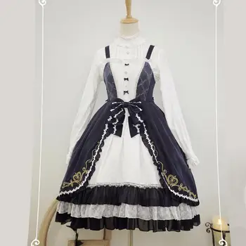 Palác lolita šaty vintage čipky bowknot výšivky kawaii dievča vysoký pás viktoriánskej šaty gothic lolita jsk loli cosplay nové