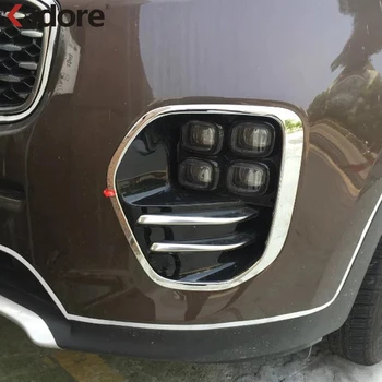 Pre Kia Sportage 2017 2018 ABS Chrome Predné Hmlové Svetlo Lampy Kryt Výbava Hlavu Foglight Rám Vonkajšie Príslušenstvo Auto Styling