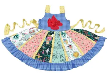 Vysokým podpätkom dievča šaty kreslený film znak tlače detí nosenie remienok princezná šaty flower girl narodeniny šaty s