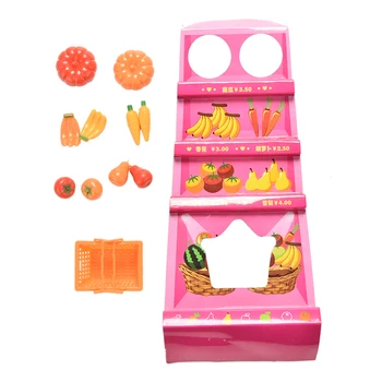 Horúce 11Pcs Zábavné Plastové Kuchyne, Ovocia, Zeleniny Koše Set pre Bábiky s Dollhouse Miniatúrne Príslušenstvo Deti Hračky
