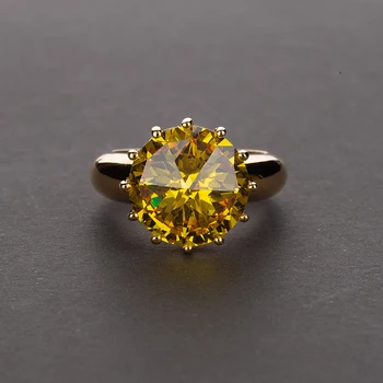Knobspin Zlatá Farba Real 925 Sterling Silver Prstene Pre Ženy Vysokým Počtom Atómov Uhlíka Diamant Výročie Darček Jemné Šperky Veľkoobchod