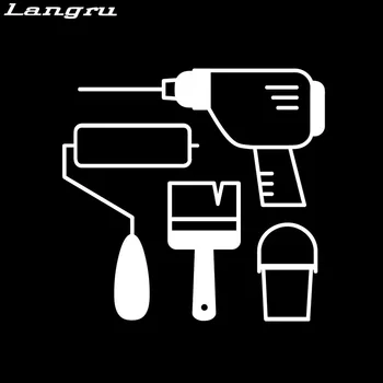 Langru 15 CM*14.5 CM Hardvérové Nástroje na Nárazové Vŕtanie Paint Bucket Odtlačkový Vinly Auto Nálepky Príslušenstvo Jdm