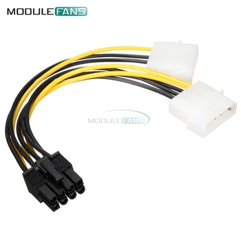 2 KS Dual Molex LP4 4 Pin 8-Pin PCI-E Express Converter Adaptér, Napájací Kábel, Drôt