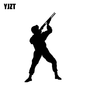 YJZT 8.4*15.9 CM Zaujímavé Vojaci, Sniper Puška Zbraň Auto Nálepky Dekorácie Čierna/Strieborná Vinyl C12-0339